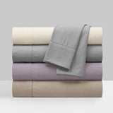 Chic Home Casey Sheet Set Solid Color Washed Garment Technique - Includes 1 Flat, 1 Fitted Sheet, and 1 Pillowcase - 3 Piece - Twin 66x102"