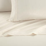 Chic Home Savannah Sheet Set Solid Color With Dual Stripe Embroidery - Includes 1 Flat, 1 Fitted Sheet, and 1 Pillowcase - 3 Piece - Twin 66x102"
