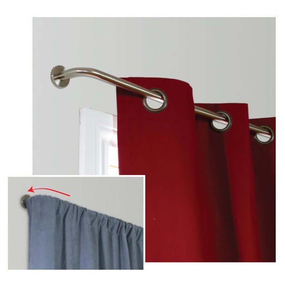 Versailles Oriel-Wrap Bay With Screw Finial Window Rod Set - 42x78", Espresso