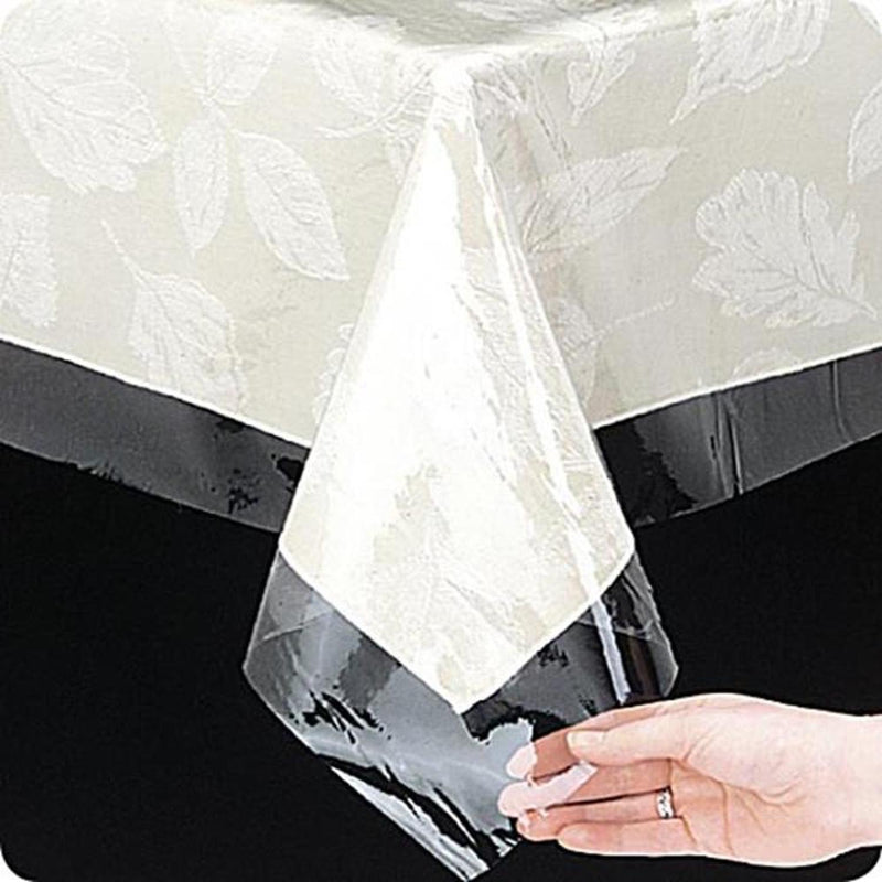 Carnation Home Fashions Oval-Shaped, Vinyl Tablecloth Protector - Clear