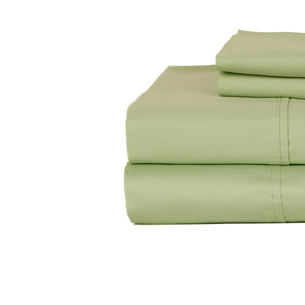 Castle Hill London 310 Thread Count Cotton Sateen Sheet Set Deep Pocket - Celadon