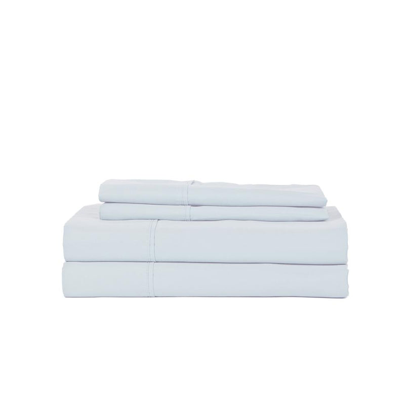 Castle Hill London 410 Thread Count Cotton Sateen Sheet Set Deep Pocket - Light Blue