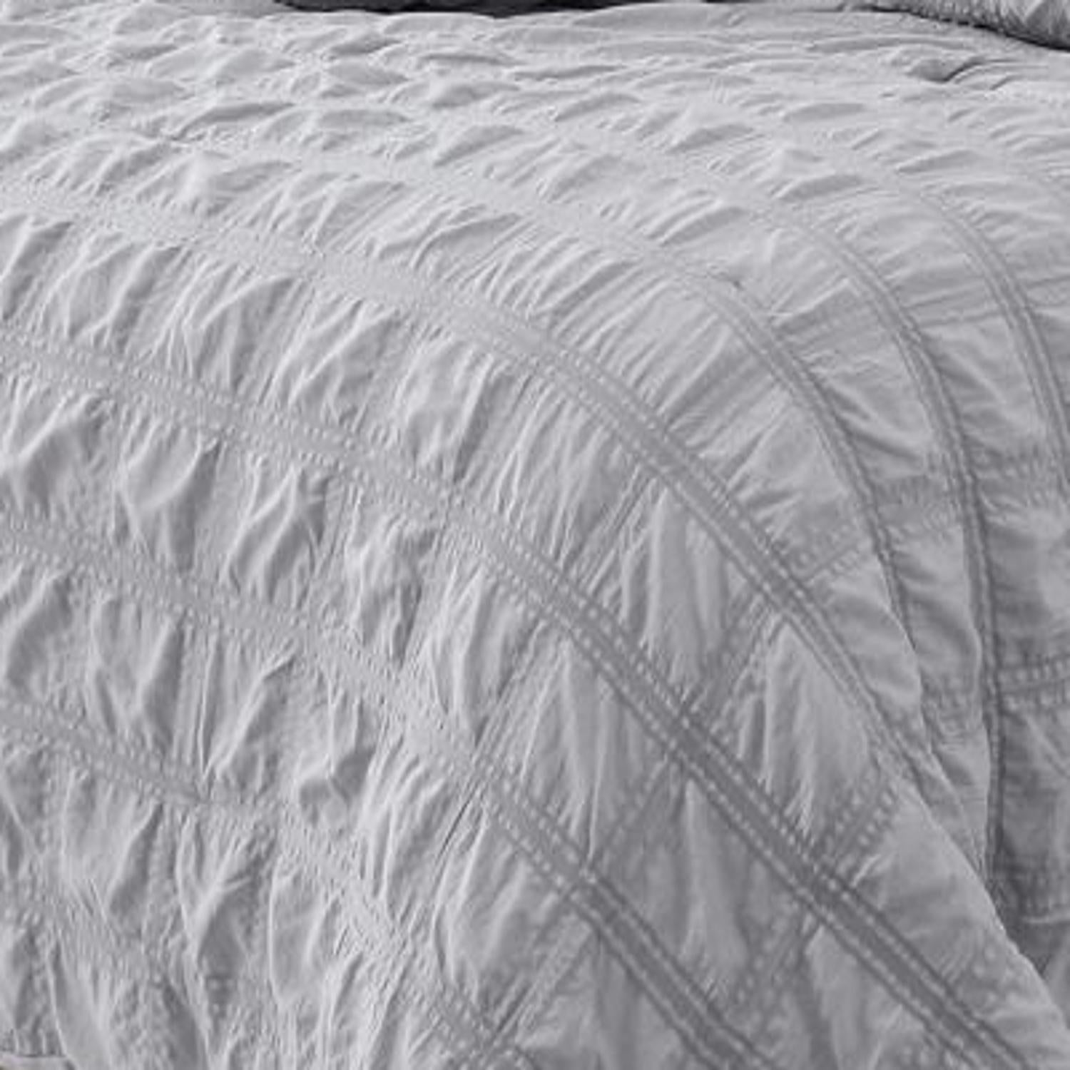 Ramallah Eliza Seersucker Comforter Set - Grey
