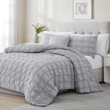 Ramallah Eliza Seersucker Comforter Set - Grey