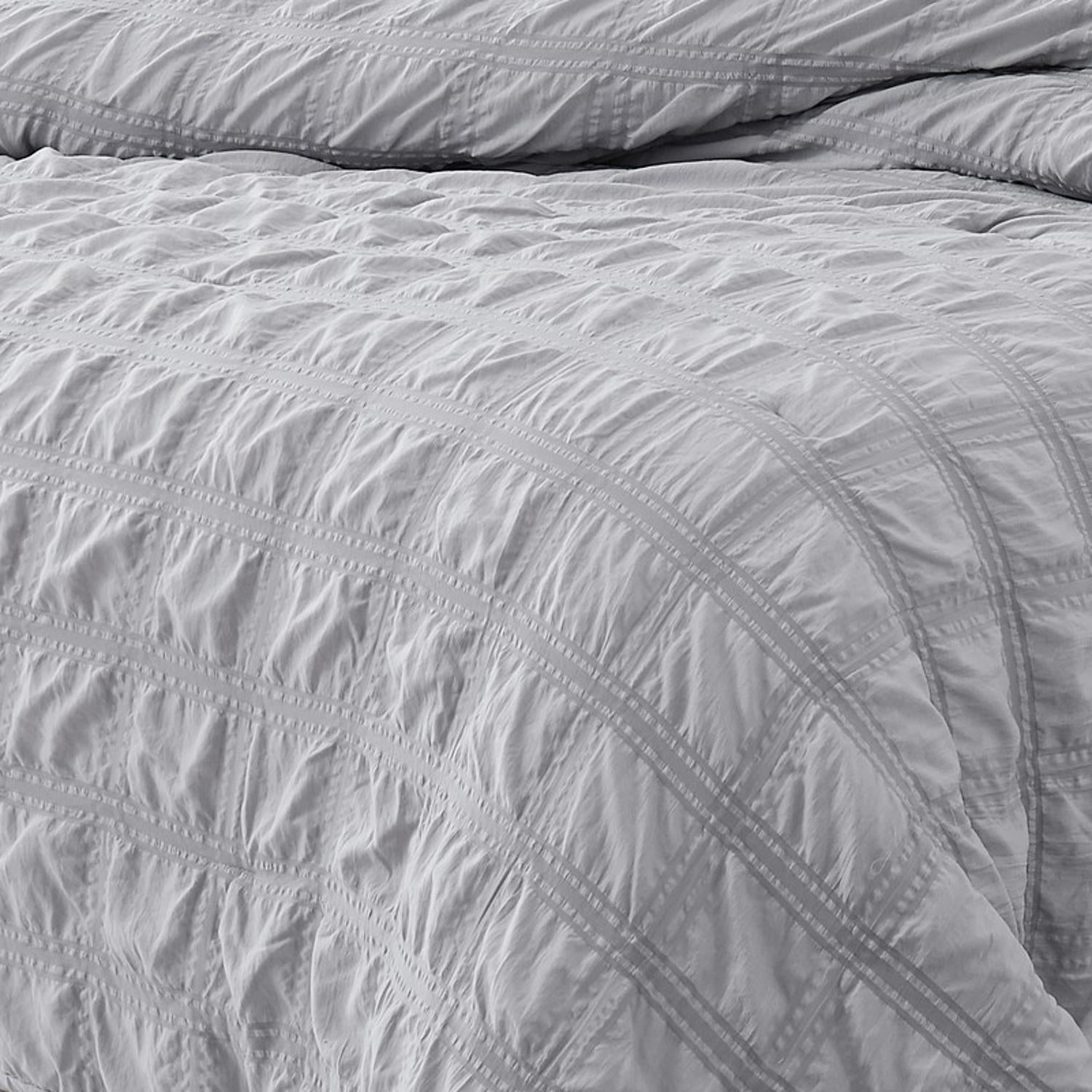 Ramallah Eliza Seersucker Comforter Set - Grey