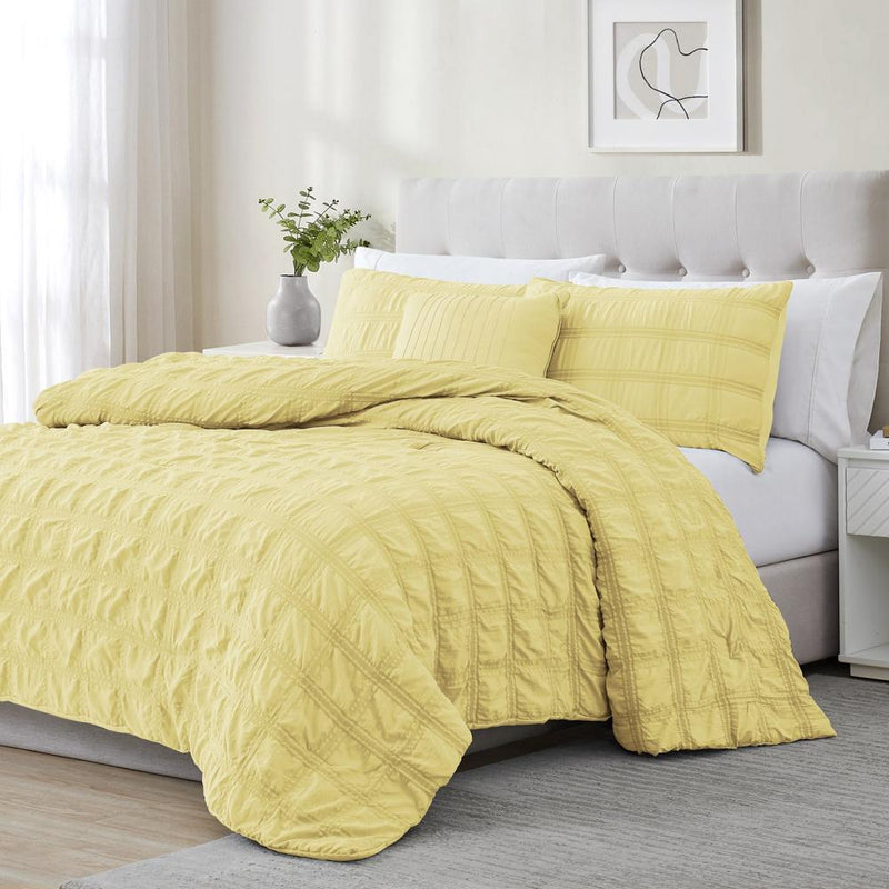 Ramallah Eliza Seersucker Comforter Set - Yellow
