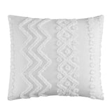 Chic Home Addison Comforter Set Jacquard Chevron Geometric Pattern Design Bedding White