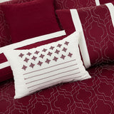 Chic Home Arlow Comforter Set Jacquard Geometric Quilted Pattern Design Bedding Berry