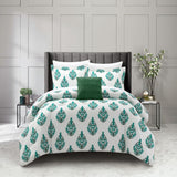 Chic Home Clarissa 8 Piece Comforter Set Floral Medallion Print Design Bed In A Bag Bedding Green