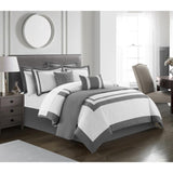 Chic Home Hortense Comforter And Quilt Set Hotel Collection Design Fish Scale Pattern Bedding Grey