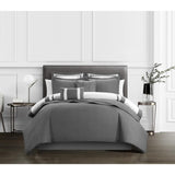 Chic Home Hortense Comforter And Quilt Set Hotel Collection Design Fish Scale Pattern Bedding Grey