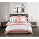 Chic Home Hortense Comforter And Quilt Set Hotel Collection Design Fish Scale Pattern Bedding Rose