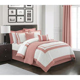 Chic Home Hortense Comforter And Quilt Set Hotel Collection Design Fish Scale Pattern Bedding Rose