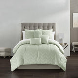 Chic Home Meredith Comforter Set Plush Ribbed Chevron Design Bed In A Bag Green