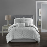 Chic Home Meredith Comforter Set Plush Ribbed Chevron Design Bed In A Bag Grey
