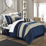 Chic Home Carlton Comforter Bed In A Bag Set Navy
