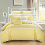 Chic Home Woodford Elegant Microfiber Embroidered 11 Pieces Comforter Bed In A Bag Set Yellow