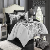 Chic Home Olivia Paisley Print Mega 20 Pieces Comforter Bed In A Bag Set Black