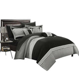 Chic Home Karsa Falcon Hotel Collection 10 Pieces Comforter Bed In A Bag Black