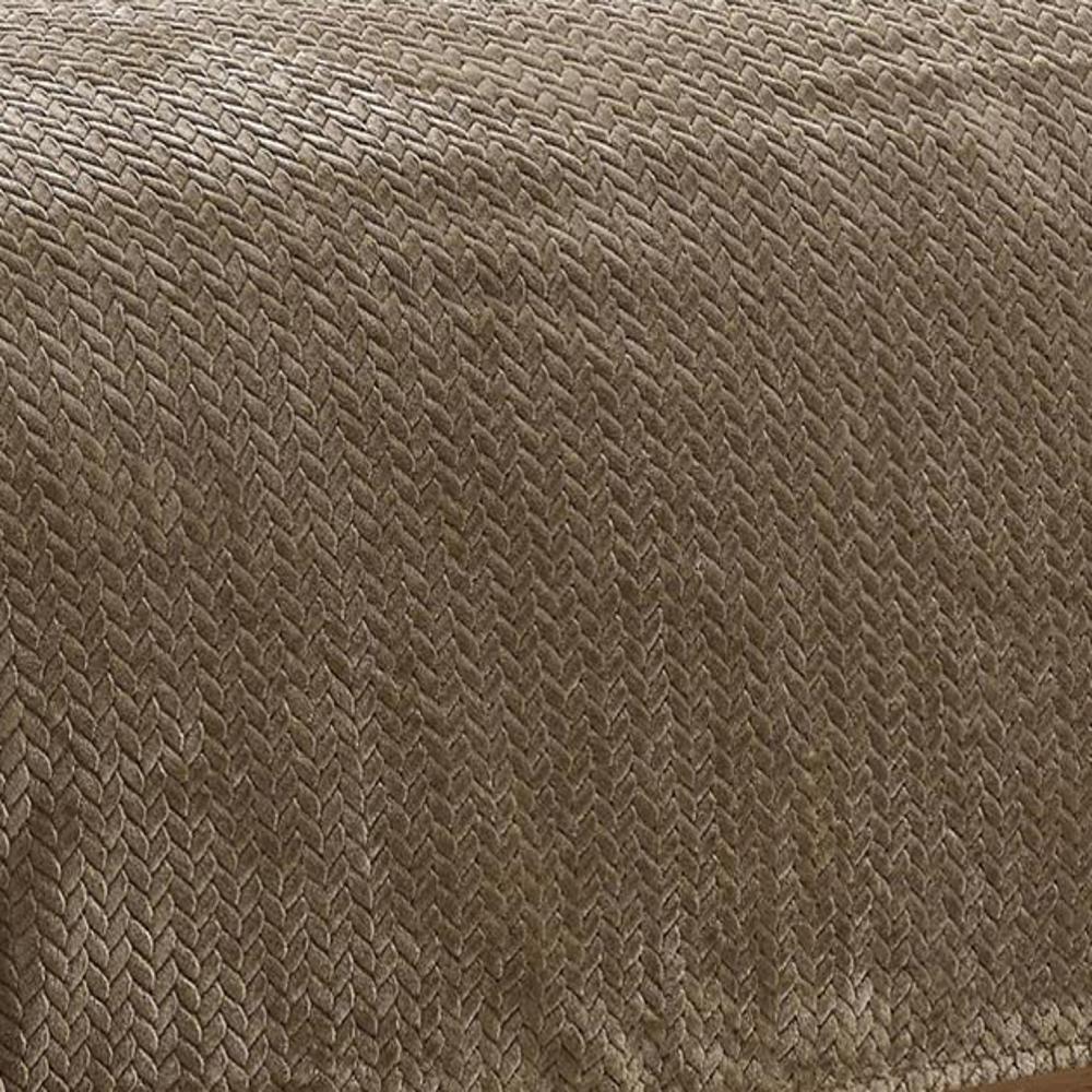 Chevron Reversible and Comfortable Braided Oversized Plush All Season Blanket, Queen, Taupe