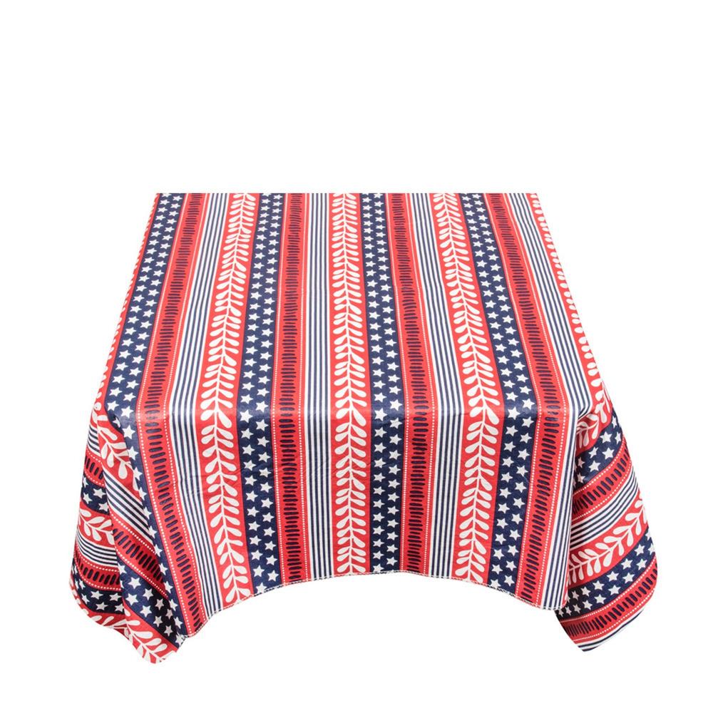 Carnation Home Fashions "Americana" Vinyl Flannel Backed Tablecloth - Red/White/Blue