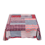Carnation Home Fashions "Patriotic Patchwork" Vinyl Flannel Backed Tablecloth - Red/White/Blue