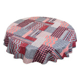 Carnation Home Fashions "Patriotic Patchwork" Vinyl Flannel Backed Tablecloth - Red/White/Blue