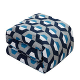 Chic Home Tudor Duvet Cover Set Contemporary Geometric Hexagon Pattern Print with Zipper Closure Blue