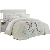 Chic Home Kathy Kaylee Floral Embroidered 3 Pieces Duvet Cover Set Beige