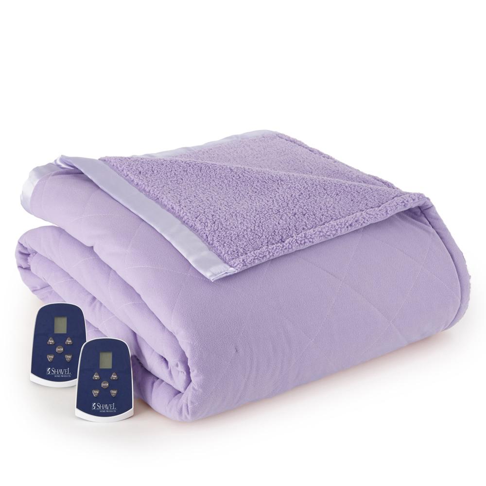 Shavel Micro Flannel High Quality Heating Technology Luxuriously Soft & Warm Solid Patterned Sherpa Electric Blanket
