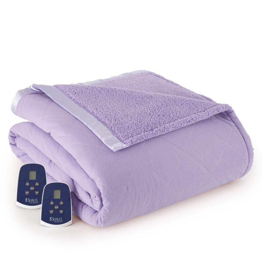 Shavel Micro Flannel High Quality Heating Technology Luxuriously Soft & Warm Solid Patterned Sherpa Electric Blanket
