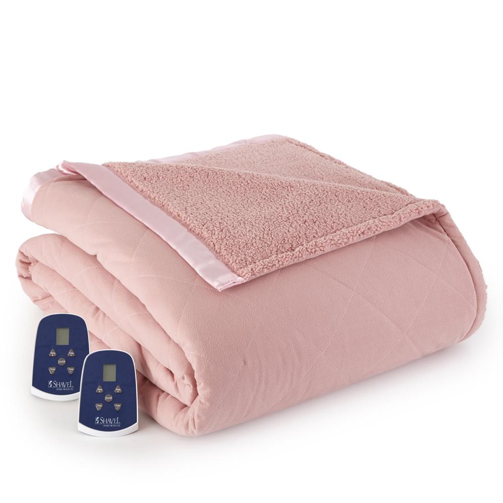 Shavel Micro Flannel High Quality Heating Technology Luxuriously Soft & Warm Solid Patterned Sherpa Electric Blanket