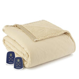 Shavel Micro Flannel High Quality Heating Technology Luxuriously Soft & Warm Solid Patterned Sherpa Electric Blanket