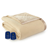 Shavel Micro Flannel High Quality Heating Technology Ultra Velvet Reversible Electric Blanket - Camel.