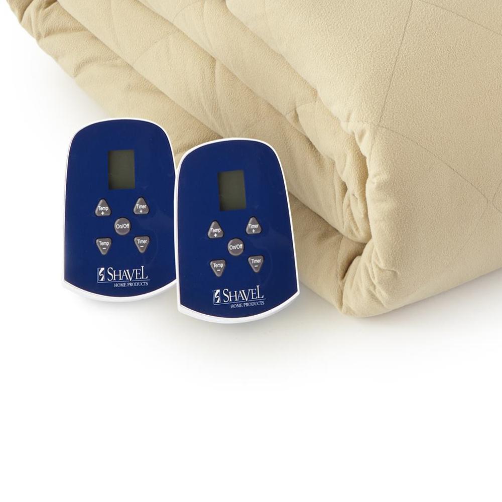 Shavel Micro Flannel High Quality Heating Technology Ultra Velvet Reversible Electric Blanket - Camel.