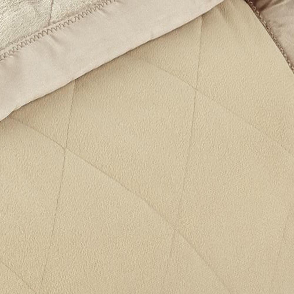 Shavel Micro Flannel High Quality Heating Technology Ultra Velvet Reversible Electric Blanket - Camel.