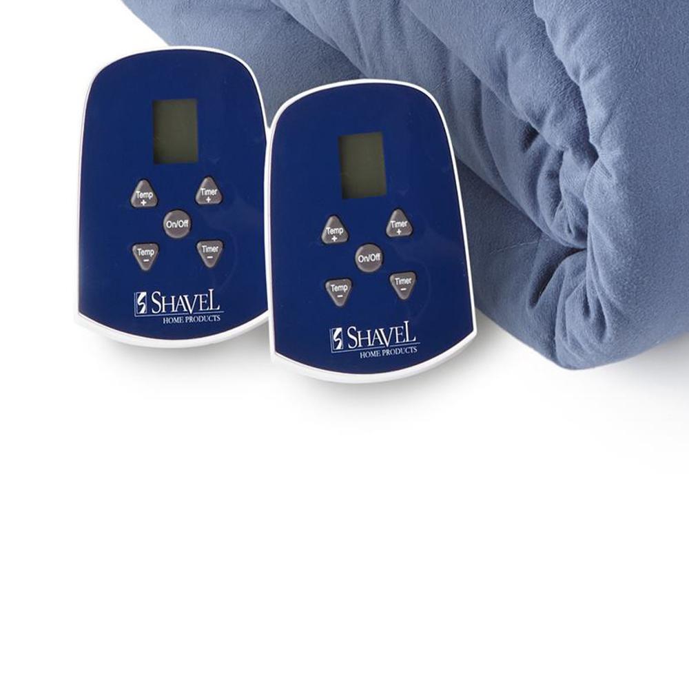 Shavel Micro Flannel High Quality Heating Technology Ultra Velvet Reversible Electric Blanket - Indigo.