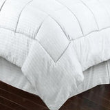 Plazatex Embossed Dobby Stripe Microfiber Comforter Bed In A Bag Set - White