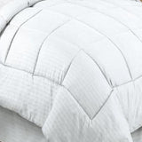 Plazatex Embossed Dobby Stripe Microfiber Comforter Bed In A Bag Set - White