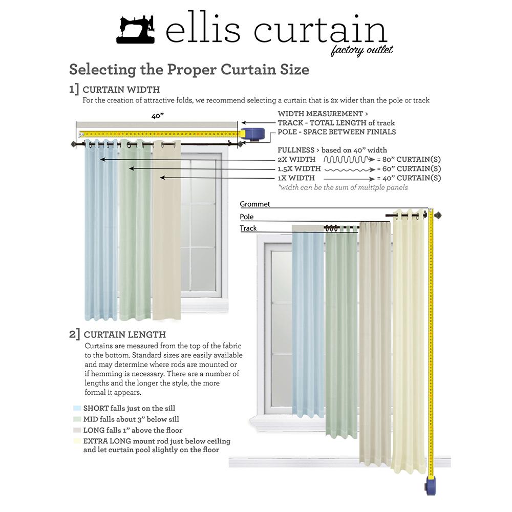 Ellis Curtain Manchester Window Treatment 3" Rod Pocket 100% Cotton Curtain Panel Pairs Black