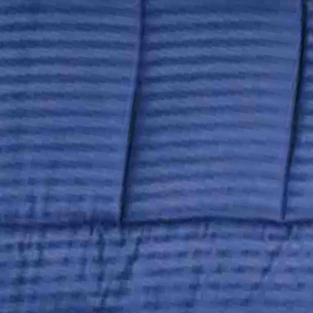 Embossed 8-Pieces Stripe High-Quality Microplush Comforter Set Navy by Plazatex