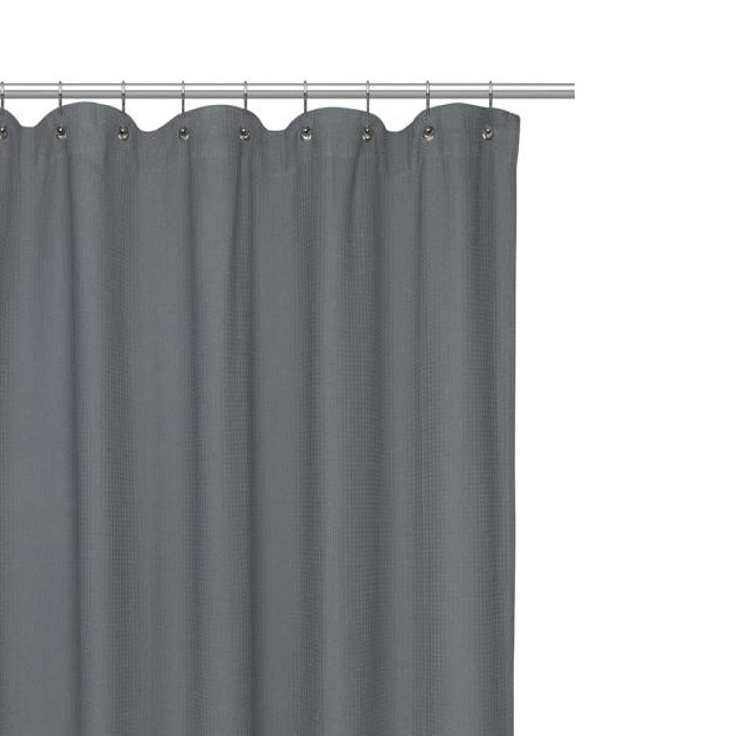 Carnation Home Fashions Standard Size 100% Cotton Waffle Weave Shower Curtain - 72x72"