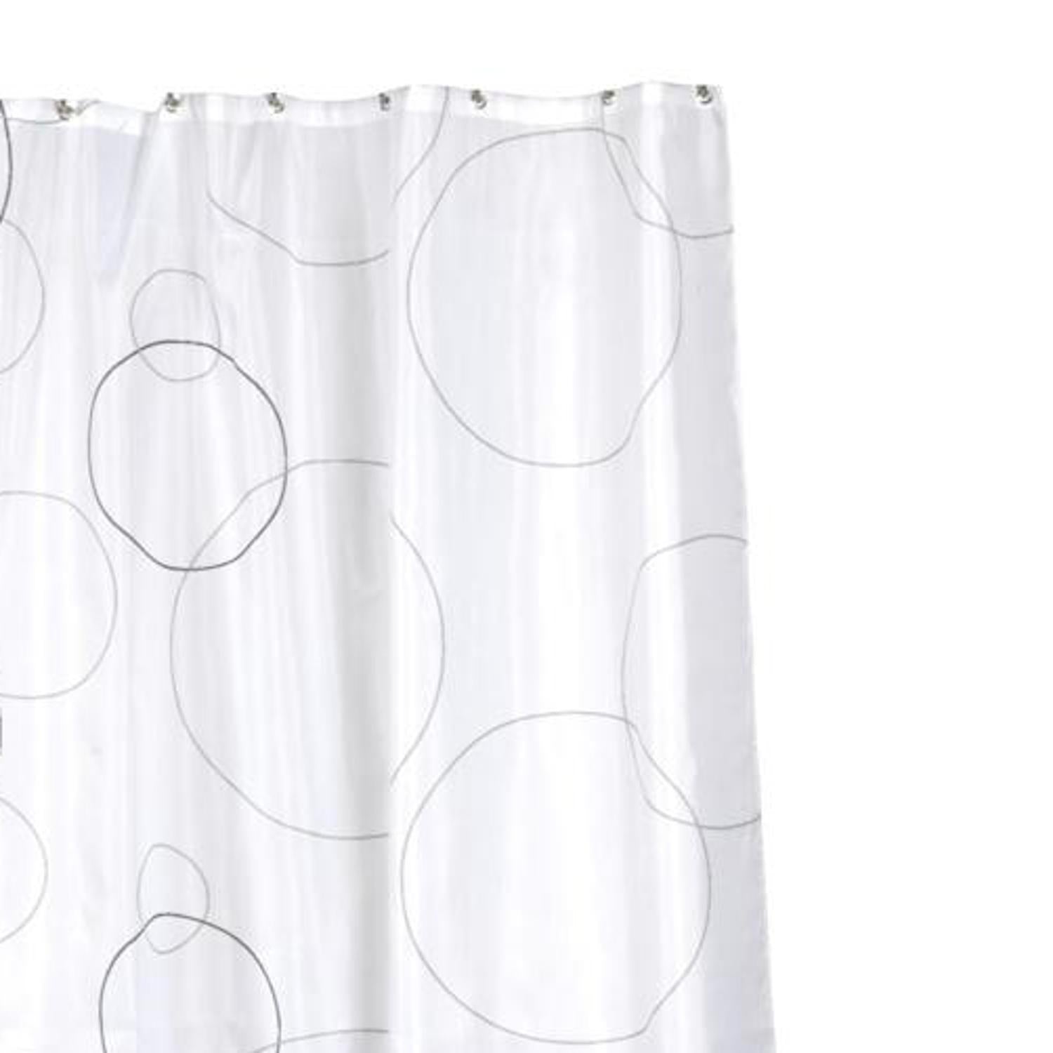 Carnation Home Fashions "Ava" Fabric Shower Curtain - White 70x72"