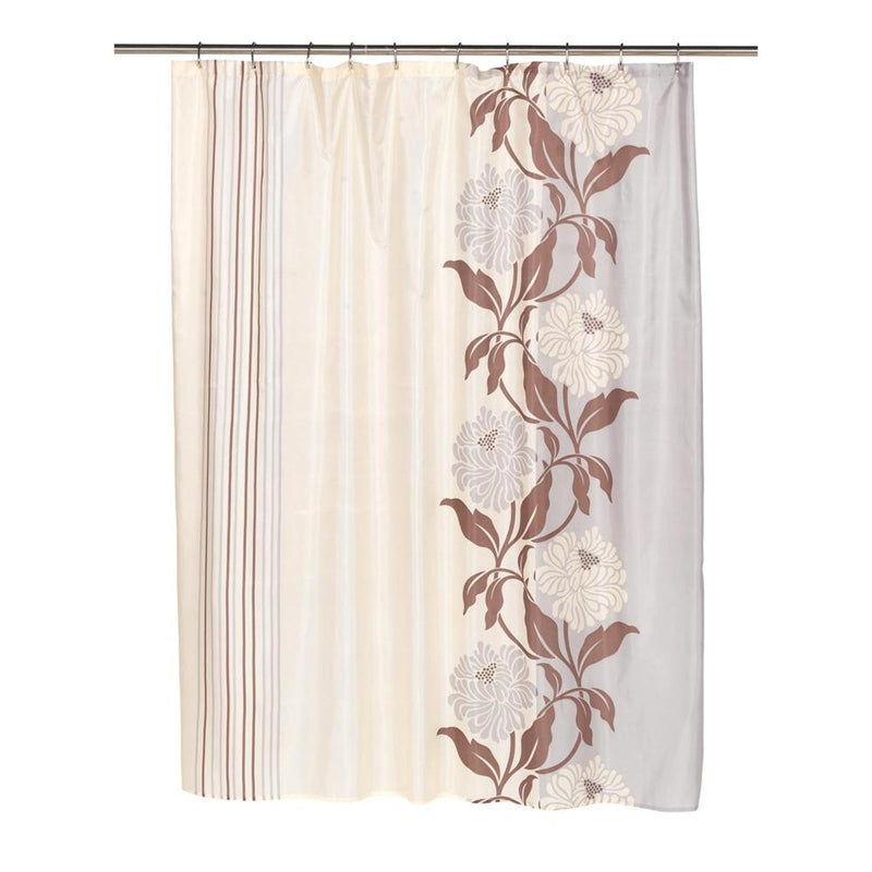 Carnation Home Fashions "Chelsea" Fabric Shower Curtain - Chocolate 70" x 72"
