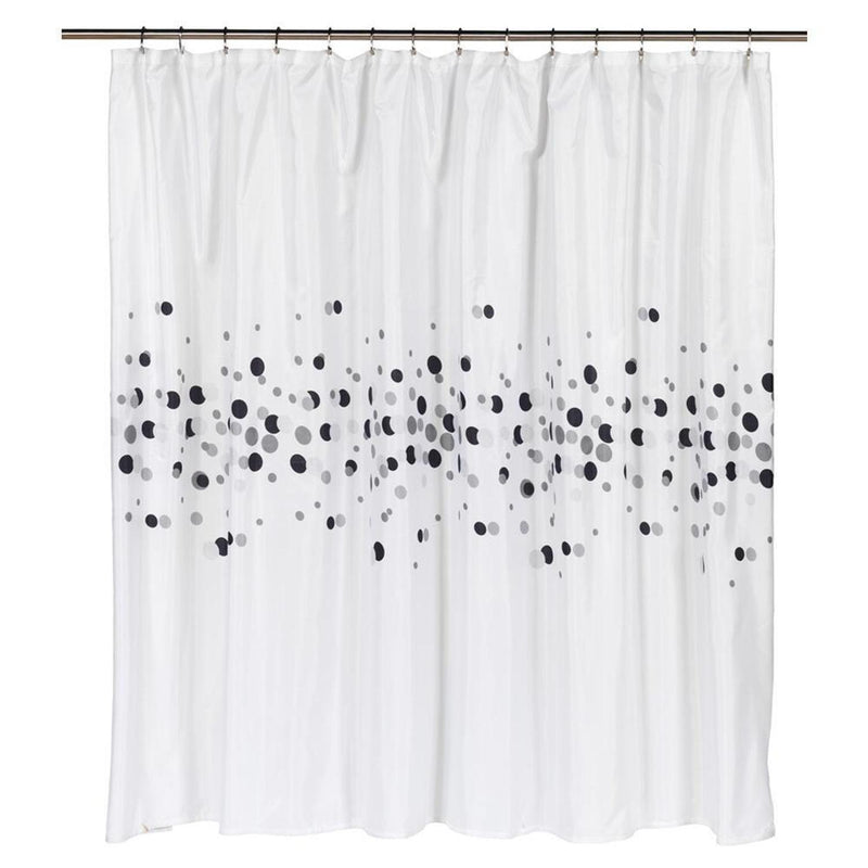Carnation Home Fashions Fashions Dots 100% polyester Fabric Shower Curtain with Free Hooks with Multi-color Touch - Multi 70x72"