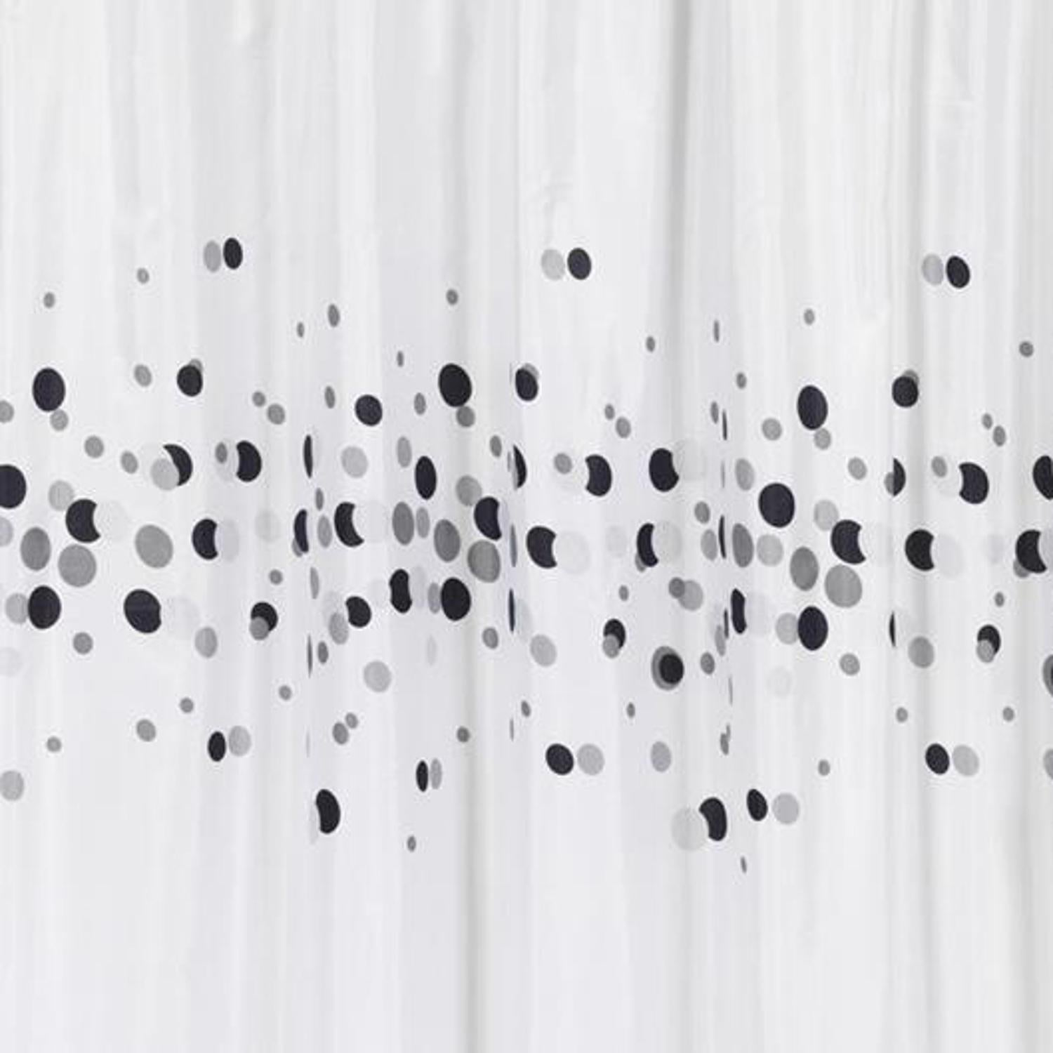 Carnation Home Fashions Fashions Dots 100% polyester Fabric Shower Curtain with Free Hooks with Multi-color Touch - Multi 70x72"