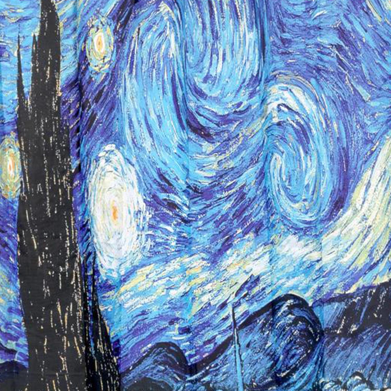 Carnation Home Fashions "The Starry Night" Museum Collection 100% Polyester Fabric Shower Curtain - Multi 70x72"