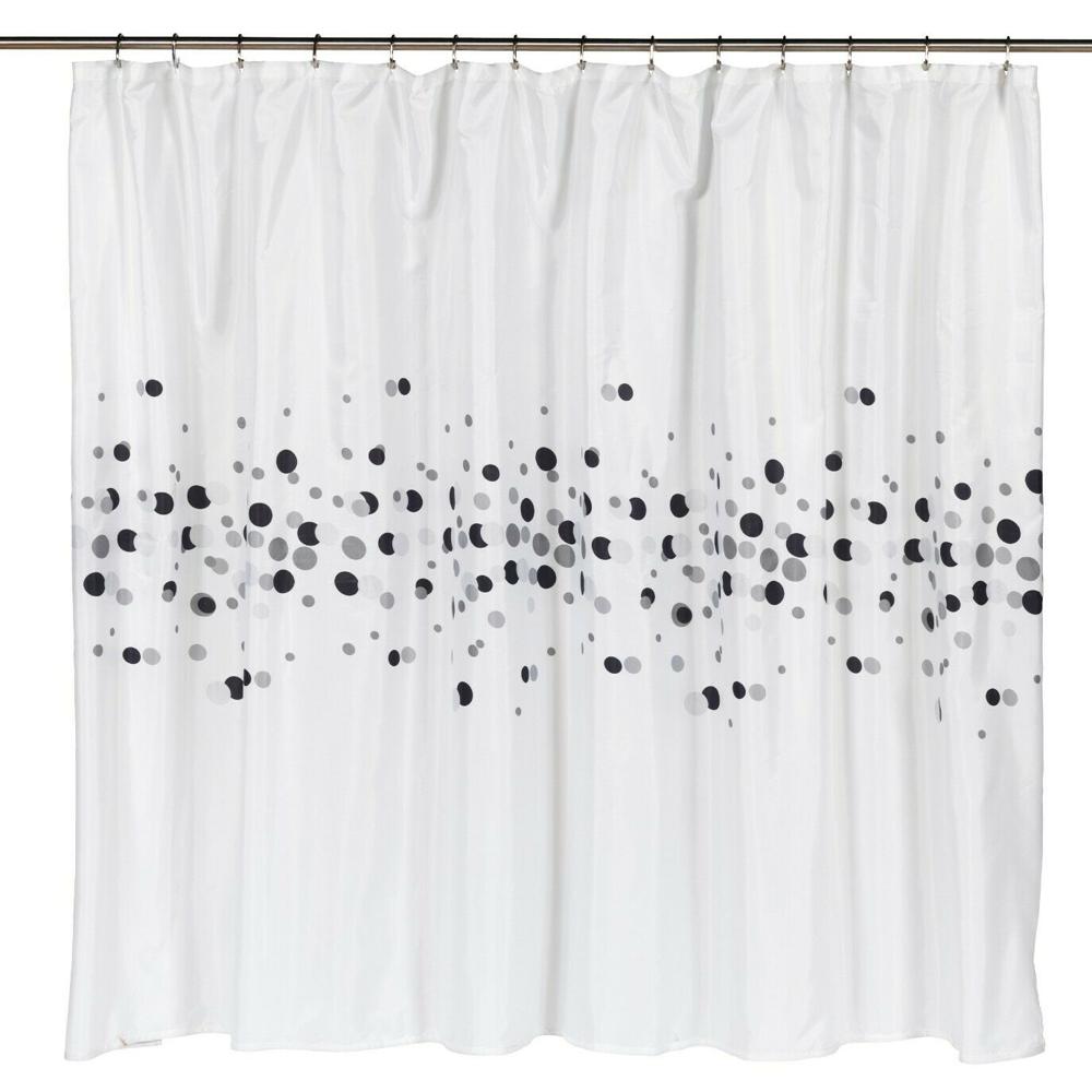 Carnation Home Fashions Premium Quality "Dots" Fabric Shower Curtain - Multi 70" x 84"