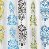 Carnation Home Fashions Extra Long "Olivia" Fabric Shower Curtain - Multi 70" x 84"