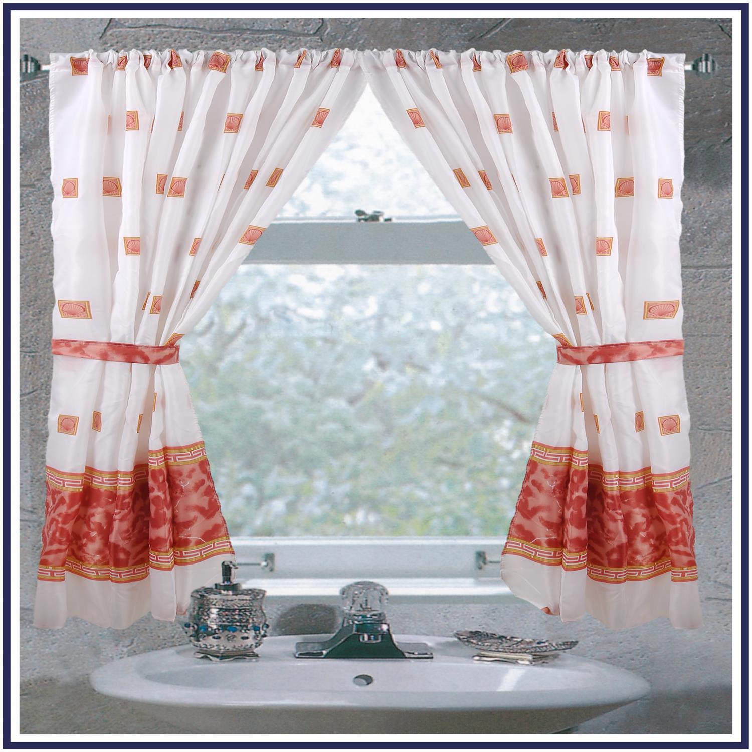 Carnation Home "Windsor" Fabric Window Curtain 34" x 54" in Burgundy